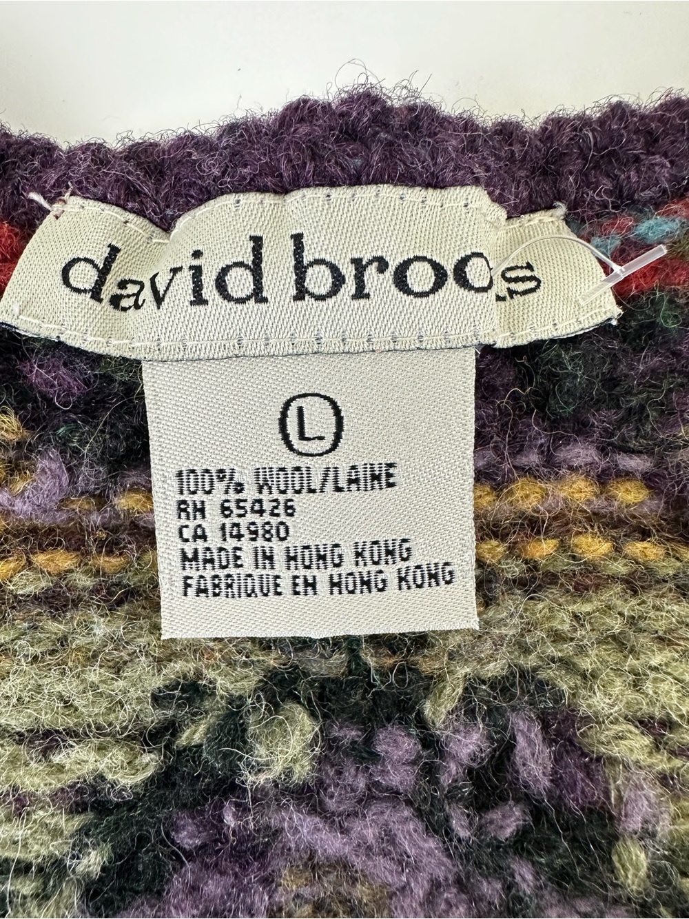 Vintage 90s David Brooks Wool Sweater Vest Southwest Chunky Knit Medium - Picture 2 of 9
